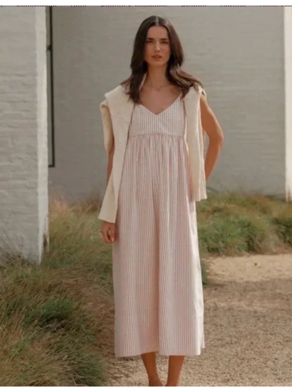 Jenni Kayne Cove Dress in Rust & White Stripe Sz XS NWOT
